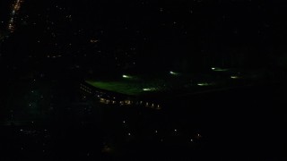 5.5K aerial stock footage flying by Red Tail Golf Center at night, Beaverton, Oregon Aerial Stock Footage | AX155_461