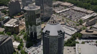 4.8K aerial stock footage approaching and tilting down to bird's eye of Buckhead Grand, Georgia Aerial Stock Footage | AX36_076