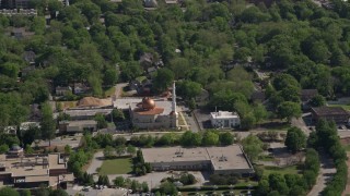 AX37_084 - 4.8K aerial stock footage of Al-Farooq Masjid, Atlanta, Georgia