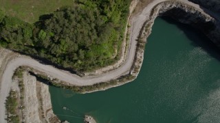 4.8K aerial stock footage approaching a quarry and tilt down to bird's eye, Atlanta, Georgia Aerial Stock Footage | AX37_087