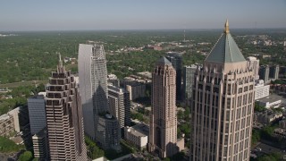 4.8K aerial stock footage orbiting Midtown Atlanta skyscrapers, Georgia Aerial Stock Footage | AX38_066E