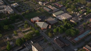 AX39_006E - 4.8K aerial stock footage of Martin Luther King Jr. National Historic Site, Atlanta, Georgia