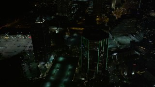 4.8K aerial stock footage orbiting 3340 Peachtree Road, Buckhead, Georgia, night Aerial Stock Footage | AX41_047