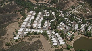 5K aerial stock footage approach a mobil home park in Agoura Hills, California Aerial Stock Footage | AX42_111