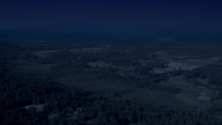 4K day for night color corrected aerial stock footage of farmland in Carnation, Washington Aerial Stock Footage | AX48_027_DFN