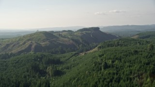 5K aerial stock footage of green hills and evergreen forest in King County, Washington Aerial Stock Footage | AX48_049