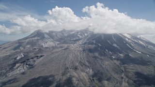 5K aerial stock footage of Mount St. Helens crater and cloud cover, Washington Aerial Stock Footage | AX52_047