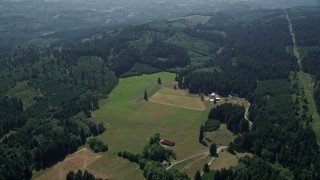 5K aerial stock footage of farms and farm fields in Amboy, Washington Aerial Stock Footage | AX52_067