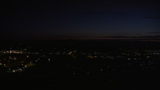 5K aerial stock footage of approaching Hillsboro Airport, Hillsboro, Oregon, night Aerial Stock Footage | AX55_072