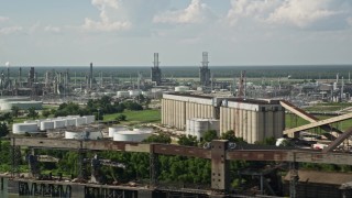 5K aerial stock footage of the Marathon Garyville Refinery in Reserve, Louisiana Aerial Stock Footage | AX60_020