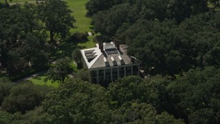 5K aerial stock footage orbit of Oak Valley Plantation in Vacherie, Louisiana Aerial Stock Footage | AX60_040