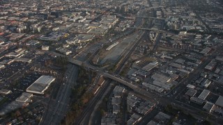 5K aerial stock footage of Burbank Town Center, Interstate 5 and big box stores in Burbank, California Aerial Stock Footage | AX64_0062