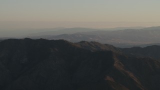 4K aerial stock footage Flyby mountain ridge at sunrise, Los Padres National Forest, California Aerial Stock Footage | AX70_017