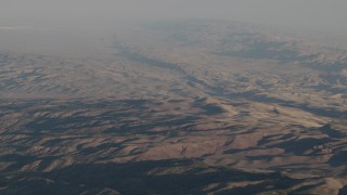 4K aerial stock footage Fly over Los Padres National Forest mountains at sunrise, California Aerial Stock Footage | AX70_025