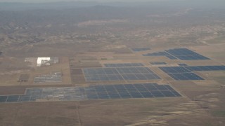 4K aerial stock footage Solar panels at Topaz Solar Farm in the Carrizo Plain, California Aerial Stock Footage | AX70_059