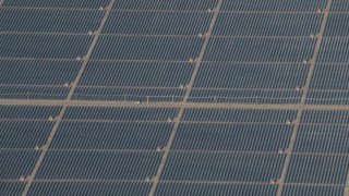 4K aerial stock footage A field of solar panels at the Topaz Solar Farm in the Carrizo Plain, California Aerial Stock Footage | AX70_063