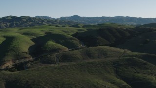 AX70_098 - 4K aerial stock footage Green hills in Gilroy, California