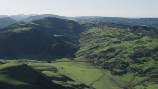 AX70_159 - 4K aerial stock footage Approach green hills in Paicines, California