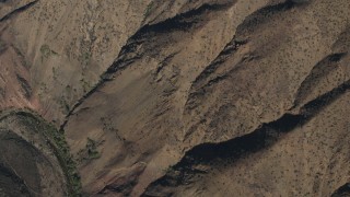 4K aerial stock footage Bird's eye of mountain slopes in the Los Padres National Forest, California Aerial Stock Footage | AX70_195