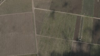 4K aerial stock footage bird's eye view of crop fields in Greenfield, California Aerial Stock Footage | AX70_247