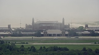 5.1K aerial stock footage of the Jones Beach Boardwalk, Wantagh, Long Island, New York Aerial Stock Footage | AX71_015