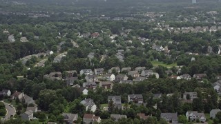 4.8K aerial stock footage flying Over Suburban Neighborhoods in Manassas, Virginia Aerial Stock Footage | AX74_001