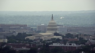 4.8K aerial stock footage of the Supreme Court and the United States Capitol in Washington DC Aerial Stock Footage | AX74_052E