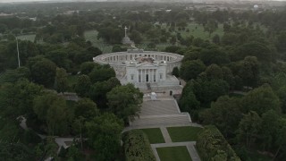 4.8K aerial stock footage of the Tomb of the Unknown Soldier, Arlington National Cemetery, Arlington, Virginia, twilight Aerial Stock Footage | AX76_120