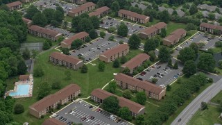 4.8K aerial stock footage of an apartment building complex in Abigdon, Maryland Aerial Stock Footage | AX78_143