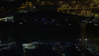 4.8K aerial stock footage of a concert at BB&T Pavilion, Camden, New Jersey Night Aerial Stock Footage | AX81_085