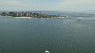 4.8K aerial stock footage approaching Coney Island, Brooklyn, New York City Aerial Stock Footage | AX83_209