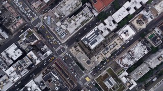 AX84_076E - 4K aerial stock footage of a bird's eye view of Avenue of the Americas, 7th Avenue, Chelsea, New York City