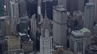 4K aerial stock footage flyby the Chrysler Building in Midtown Manhattan, New York City Aerial Stock Footage | AX86_046