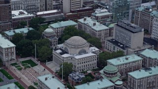 AX86_073 - 4K aerial stock footage orbit Low Library at Columbia University in Morningside Heights, New York City