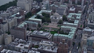 4K aerial stock footage of orbiting the Columbia University campus in Morningside Heights, New York City Aerial Stock Footage | AX86_074