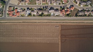 5K aerial stock footage of bird's eye view over farm fields, suburban neighborhoods, Santa Maria, California Aerial Stock Footage | AXSF02_005