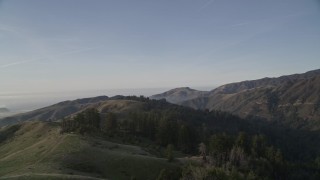 5K aerial stock footage flying over and pan across mountain ridges, Los Padres National Forest, California Aerial Stock Footage | AXSF03_108