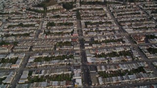 5K aerial stock footage fly over row houses and city streets in the Inner Sunset District, San Francisco, California Aerial Stock Footage | AXSF06_035