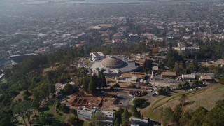 5K aerial stock footage of tilting from hills to reveal Lawrence Berkeley National Laboratory, Berkeley, California Aerial Stock Footage | AXSF08_007