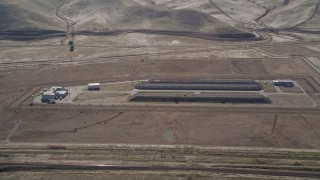 5K aerial stock footage of flying by the Port Chicago weapons depot, Bay Point, California Aerial Stock Footage | AXSF08_061