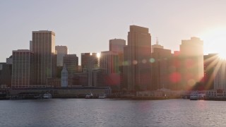 5K aerial stock footage low altitude view of the skyline, Downtown San Francisco, California, sunset Aerial Stock Footage | AXSF10_010