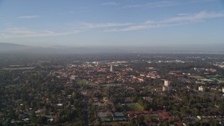 5K aerial stock footage of approaching Stanford University; Stanford, California Aerial Stock Footage | AXSF12_038