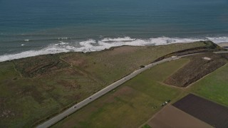 5K aerial stock footage of the Highway 1 coastal road in Davenport, California Aerial Stock Footage | AXSF15_081