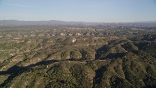 AXSF17_002 - 5K aerial stock footage a view of power lines on the hills, San Luis Obispo County, California