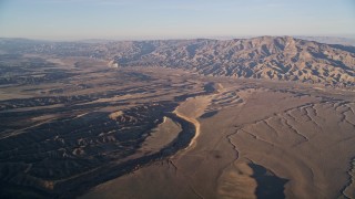 AXSF17_027 - 5K aerial stock footage  a view of the San Andreas Fault and Temblor Range, San Luis Obispo County, California