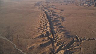 5K aerial stock footage tilt up along San Andreas Fault in the desert, San Luis Obispo County, California Aerial Stock Footage | AXSF17_039