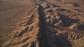 AXSF17_041 - 5K aerial stock footage tilt from bird's eye of the ridge of the San Andreas Fault, San Luis Obispo County, California