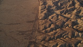 AXSF17_045 - 5K aerial stock footage of a reverse view of the San Andreas Fault, San Luis Obispo County, California