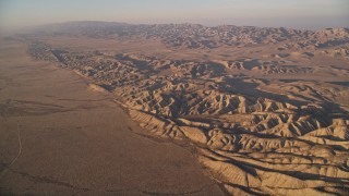 AXSF17_046 - 5K aerial stock footage of a wide view of the the San Andreas Fault, San Luis Obispo County, California