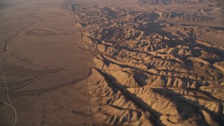 AXSF17_047 - 5K aerial stock footage tilt from San Andreas Fault for a wider view of the fault, San Luis Obispo County, California